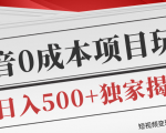 短视频变现套路剖析,抖音0成本赚钱项目玩法,日入500+独家揭秘(共2节视频)-稀缺资源库