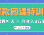 爆款网课特训营，一套课程打天下，网课变现的10个实操法，月收入3万到10万-稀缺资源库