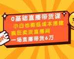 0基础直播带货课：小白也能低成本搭建疯狂卖货直播间：1场直播带货6万-稀缺资源库