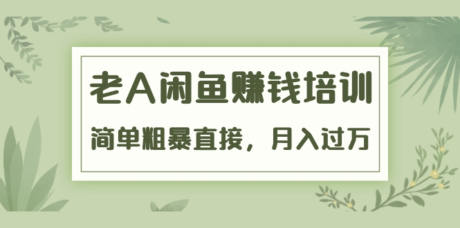 《老A闲鱼赚钱培训》简单粗暴直接，月入过万真正的闲鱼战术实课（51节课）-稀缺资源库