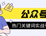 《公众号热门关键词实战引流特训营》5天涨5千精准粉,单独广点通每天赚百元-稀缺资源库