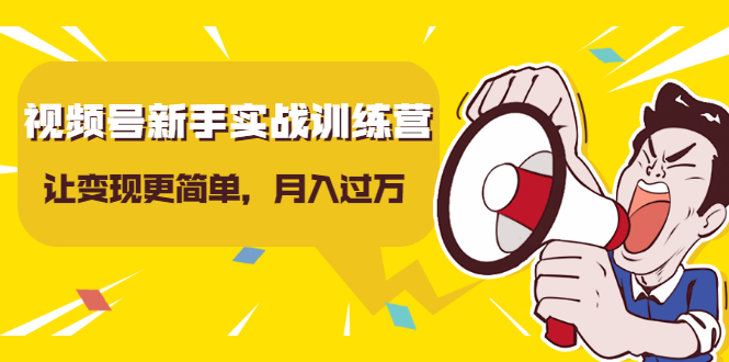 视频号新手实战训练营，让变现更简单，玩赚视频号，轻松月入过万-稀缺资源库