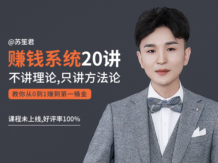 苏笙君的赚钱系统20课 教你从0到1赚到你的第一桶金（不讲理论，只讲方法论）-稀缺资源库