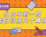 清和行记引流训练营:小白不到一周便能日引流几十精准粉-稀缺资源库