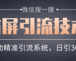 微信搜一搜霸屏引流技术,打造被动精准引流系统,轻松日引300+流量-稀缺资源库