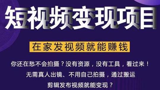 在家也能操作的短视频赚钱项目，无需真人，不用拍摄，纯搬运月入2到5万-稀缺资源库