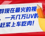 淘宝店群现在最火的视频玩法,一天几万UV的玩法,赶紧上车吃肉-稀缺资源库