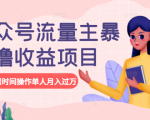 公众号流量主暴利撸收益项目,空闲时间操作单人月入过万-稀缺资源库
