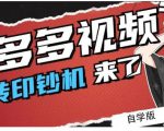 拼多多视频搬砖印钞机玩法，2021年最后一个短视频红利项目-稀缺资源库