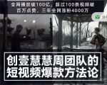 创壹慧慧周短视频爆款方法论,让你快速入门、少走弯路、节省试错成本-稀缺资源库