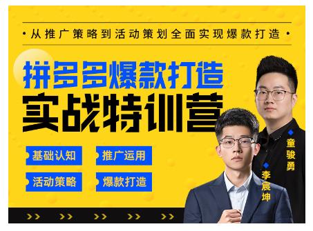 玺承云·拼多多爆款打造实战特训营，一套从入门到高手课程，让你快速拿捏拼多多-稀缺资源库