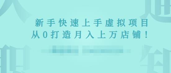 2022年虚拟项目实战指南，新手从0打造月入上万店铺-稀缺资源库