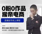 猴帝电商直播起号课，零粉零作品开播底层逻辑，直播五天打爆广场流量-稀缺资源库