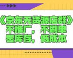 诺思星商学院京东无货源店群课:不推广,不刷单,零库存,低成本-稀缺资源库