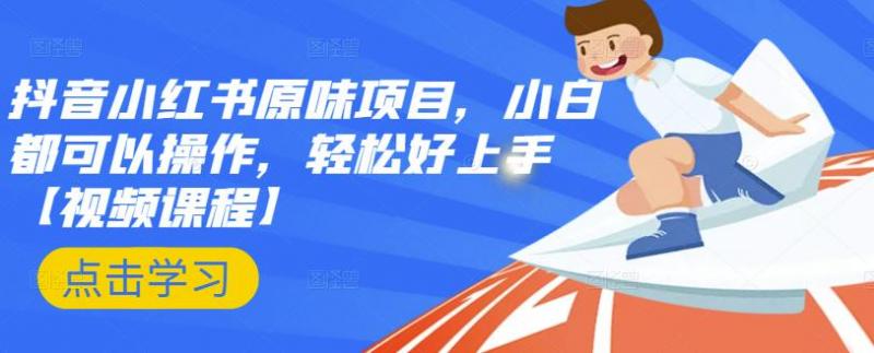 抖音小红书原味项目，小白都可以操作，轻松好上手【视频课程】-稀缺资源库
