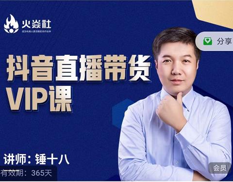 锤十八-抖音直播带货VIP课，专注直播带货有效盈利模式-稀缺资源库