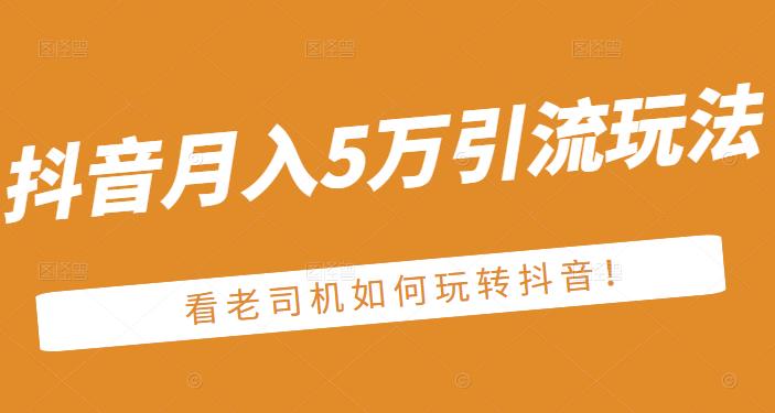 老古董·抖音月入5万引流玩法，看看老司机如何玩转抖音(附赠：抖音另类引流思路)-稀缺资源库