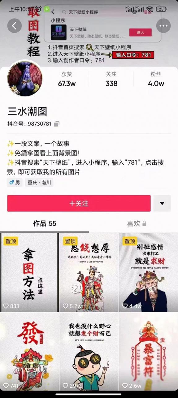 国潮壁纸变现项目，新手可操作日赚200+【素材+软件+教程】-稀缺资源库