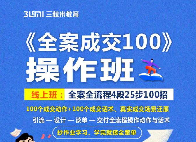 《全案成交100》全案全流程4段25步100招，操作班-稀缺资源库