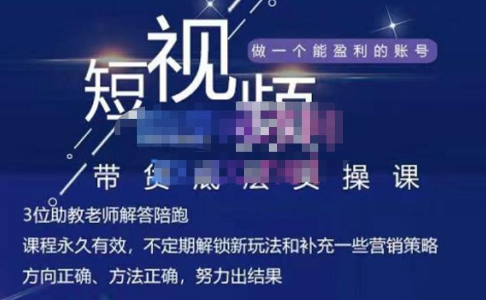 吴Sir·短视频带货底层实操课，教你如何选爆品、了解获短视频流量密码，正确起号-稀缺资源库