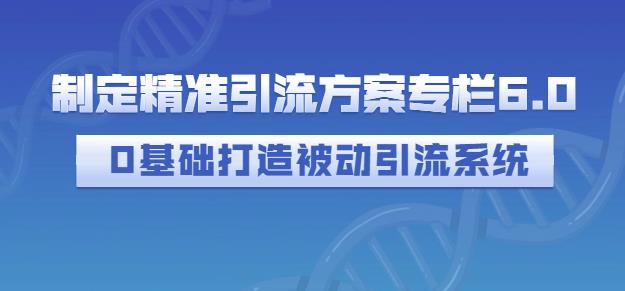 制定精准引流方案专栏6.0，0基础打造被动引流系统-稀缺资源库