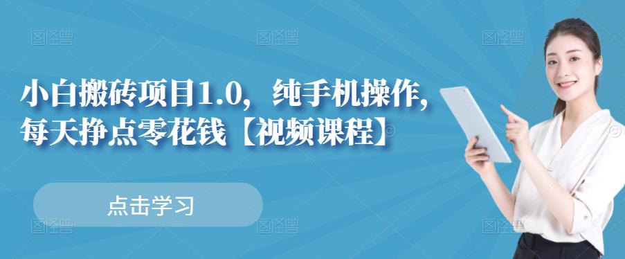 小白搬砖项目1.0，纯手机操作，每天兼职挣点零花钱-稀缺资源库