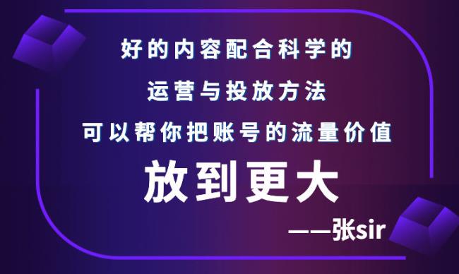 张sir账号流量增长课，告别海王流量，让你的流量更精准-稀缺资源库