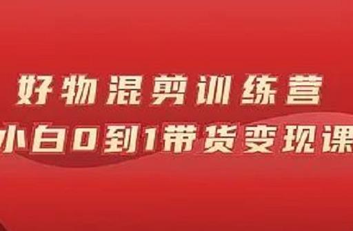 万三好物混剪训练营：小白0到1带货变现课-稀缺资源库