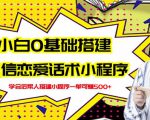 新手0基础搭建微信恋爱话术小程序,一单赚几百【视频教程+小程序源码】-稀缺资源库