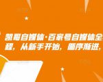 凯哥自媒体·百家号自媒体全套实战赚钱教程,从新手开始,循序渐进,系统的讲解-稀缺资源库