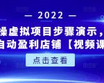 新人实操虚拟项目步骤演示,0基础打造自动盈利店铺【视频课程】-稀缺资源库