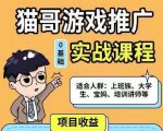 猫哥·游戏推广实战课程,单视频收益达6位数,从0到1成为优质游戏达人-稀缺资源库