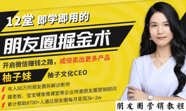 【营销必学】12堂学之即用的朋友圈掘金术：开启你的副业赚钱之路-稀缺资源库