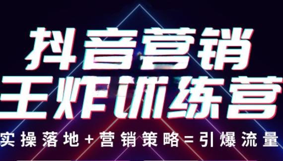 抖音营销王炸训练营，实操落地+营销策略=引爆流量（价值8960元）-稀缺资源库