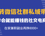 玩转微信社群私域带货，学会就能赚钱的社交电商，在家兼职副业再挣8000+-稀缺资源库