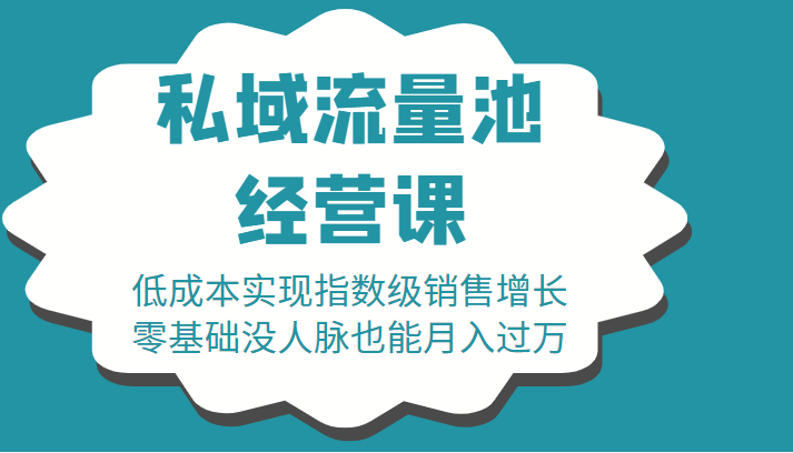 16堂私域流量池经营课：低成本实现指数级销售增长，零基础没人脉也能月入过万-稀缺资源库