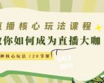 直播核心玩法：教你如何成为直播大咖，各种核心玩法（20节课）-稀缺资源库