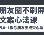 朋友圈不刷屏文案心法课 人人都要懂的商业逻辑 从0~1教你朋友圈成交心法-稀缺资源库