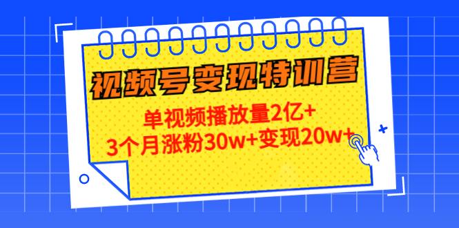 21天视频号变现特训营：单视频播放量2亿+3个月涨粉30w+变现20w+（第14期）-稀缺资源库