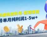 小红书虚拟资料号-变现项目：单号单月纯利润1-5w+实操玩法分享-稀缺资源库