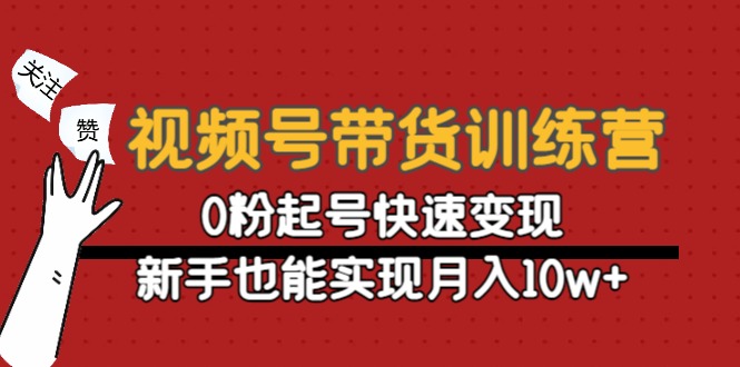 视频号带货训练营：0粉起号快速变现，新手也能实现月入10w+-稀缺资源库