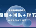 王冲老师《流量+团队+模式》商业模式实战课，全网最赚钱的模式-稀缺资源库