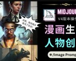 Midjourney V4版本操作教程:2个简单参数,完成漫画生成,人物创建-稀缺资源库
