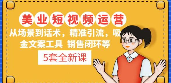 5套·美业短视频运营课从场景到话术·精准引流·吸金文案工具·销售闭环等-稀缺资源库
