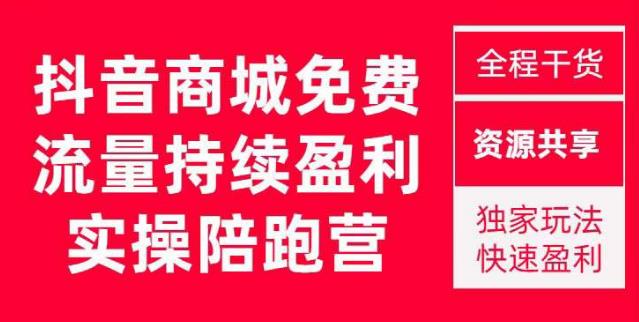 抖音商城搜索持续盈利陪跑成长营，抖音商城搜索从0-1、从1到10的全面解决方案-稀缺资源库