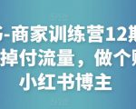 小红书-商家训练营12期:让商家丢掉付流量,做个赚钱的小红书博主-稀缺资源库