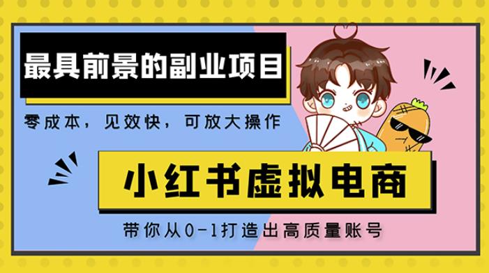 小红书蓝海大市场虚拟电商项目，手把手带你打造出日赚2000+高质量红薯账号-稀缺资源库