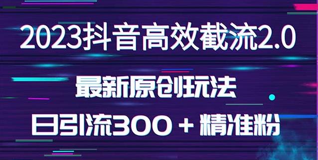 日引300＋创业粉，独家抖音高效截流2.0玩法（价值1280）-稀缺资源库