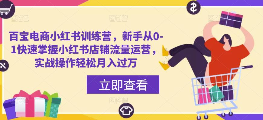 百宝电商小红书训练营，新手从0-1快速掌握小红书店铺流量运营，实战操作轻松月入过万-稀缺资源库