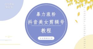 抖音快手暴力涨粉美女混剪视频教程,百分百过原创图片教程!附带违规申诉方法-稀缺资源库